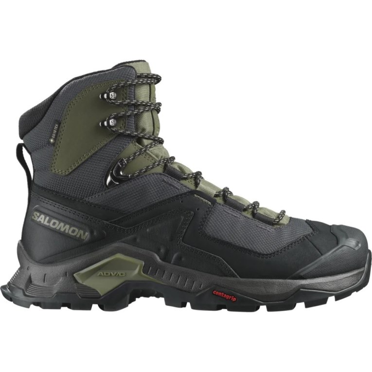 Black / Olive Salomon Quest Element GTX Men\'s Hiking Boots | IE TO6531